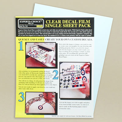 Clear laser / photocopy printer decal paper