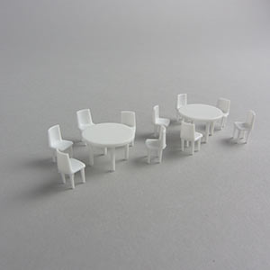 1:50 table and chair set for architectural and interior design models