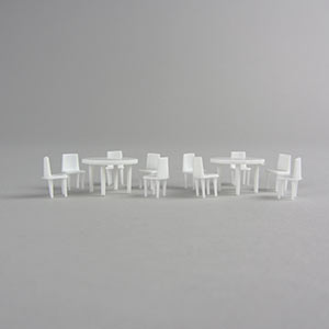 1:50 round table with 10 chairs