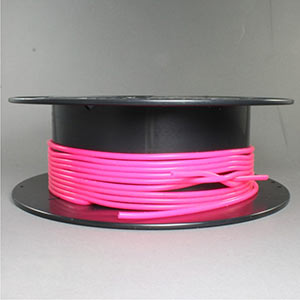 Brightly coloured pink flexible tube