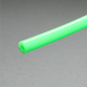 Brightly coloured green flexible tube