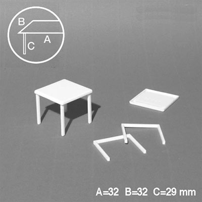 Scale square tables for 1:25 model making