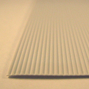 White corrugated styrene sheet