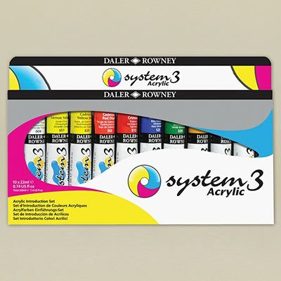 Acrylic paint set, System 3 introduction Pk10
