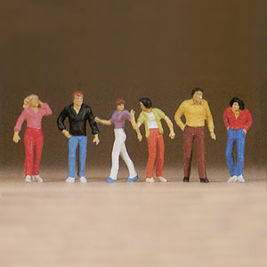 1:87 figures passers-by walking painted Pk6