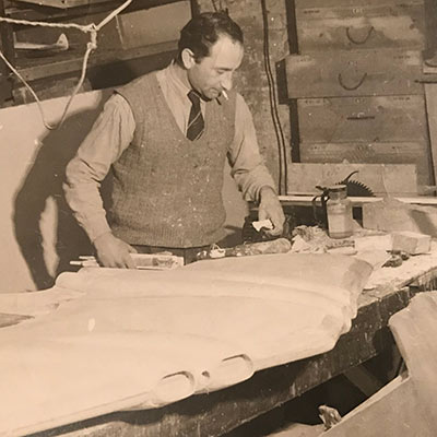 George Brown working on the Comet Mk.IV air-liner model