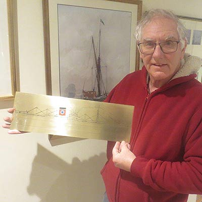 Tim Chapman with his SS Tasmania Star photo etched plaque