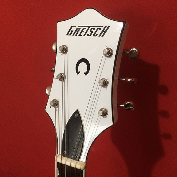 Bespoke vinyl headstock overlay for Gretsch guitar
