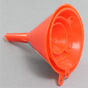 Plastic funnels for a quick transfer or aplication of liquids