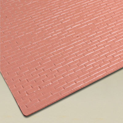 Embossed weathered brick sheet for 1:24 dollshouse / G scale projects