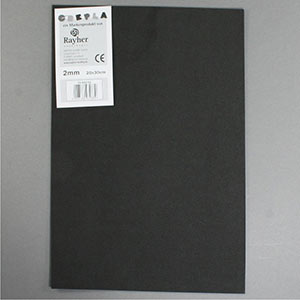 Foam fabric black 2 x 200 x 300mm