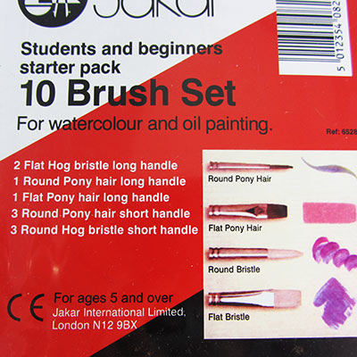 Brush set, natural Pk10