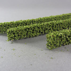 Miniature green hedges for model making