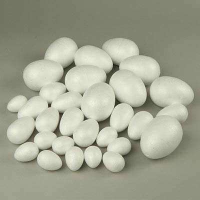 Assorted polystyrene eggs
