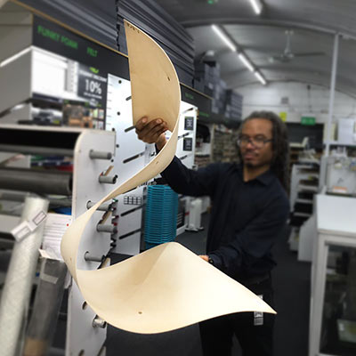 Flexible sheet of plywood