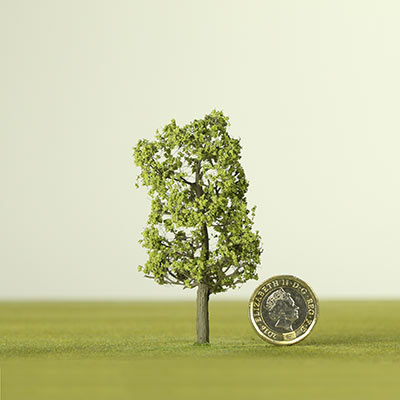 75mm light green deciduous model tree