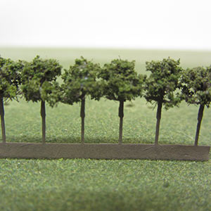 Packs of 9mm dark green model trees
