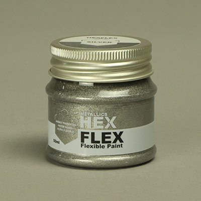 Silver HexFlex flexible metallic paint