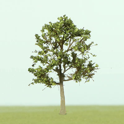 35mm dappled green deciduous etched model trees