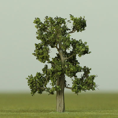 60mm dappled green deciduous etched model trees