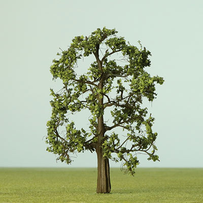 75mm dappled green deciduous etched model trees