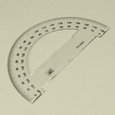 Clear plastic protractor