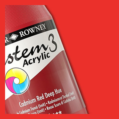 Daler-Rowney System 3 fluorescent red acrylic paint