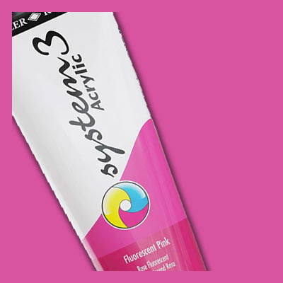 Daler-Rowney System 3 fluorescent pink acrylic paint