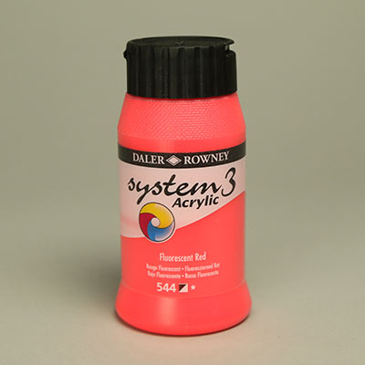 Daler-Rowney System 3 fluorescent red acrylic paint