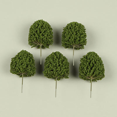 42mm medium green string & wire model trees