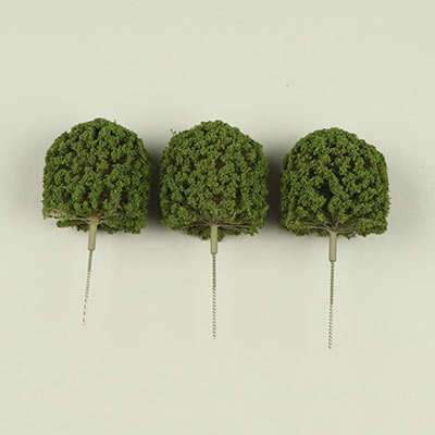 60mm medium green string & wire model trees