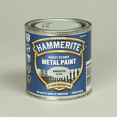 Direct to Rust Hammerite Smooth Silver Paint