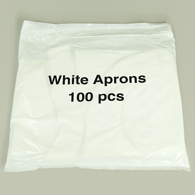 White Disposable Polythene Bib Aprons