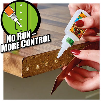 No run - more control Gorilla super glue gel