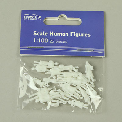 1:100 white assorted plastic figures