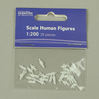 1:200 white assorted plastic figures