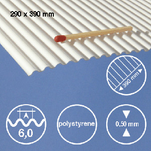 White corrugated styrene sheet