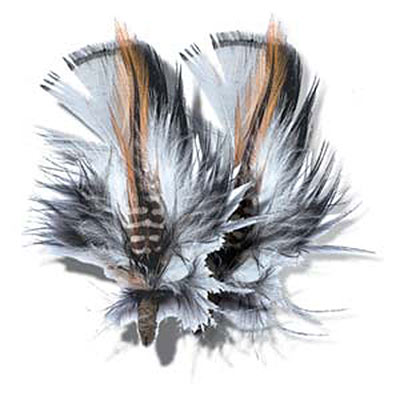 Feathers assorted brown Pk3