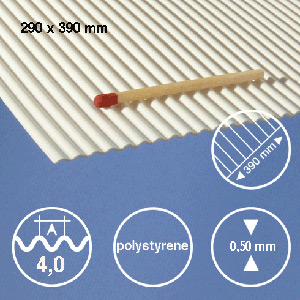 Corrugated styrene sheet 4.0mm spacing