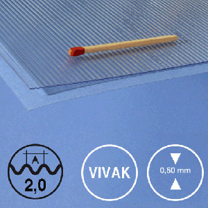 Corrugated clear sheet 2.0mm spacing