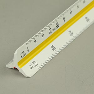 Scale rule, triangular 300mm
