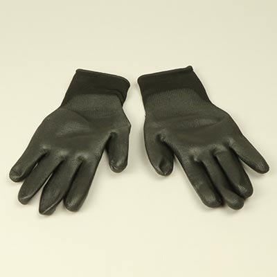 Gloves, PU palm black medium
