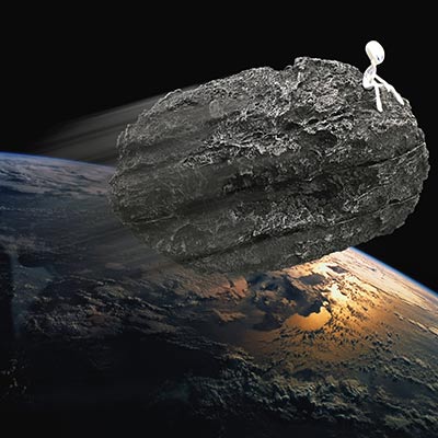 How to make an asteroid (with alien)