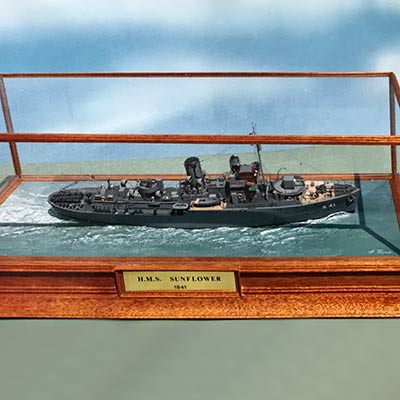 HMS Sunflower 1941 model made by George Brown