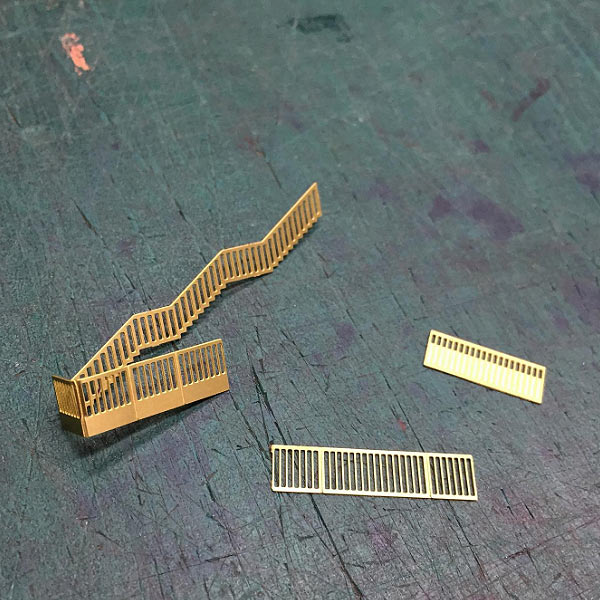 Photo etched railings on 0.3mm brass