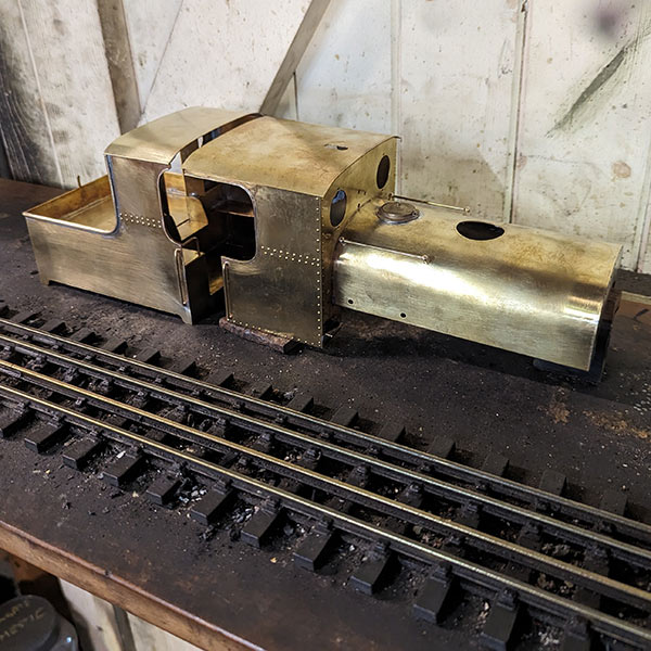 Scale model train brass etching assembled by Jack Shawe