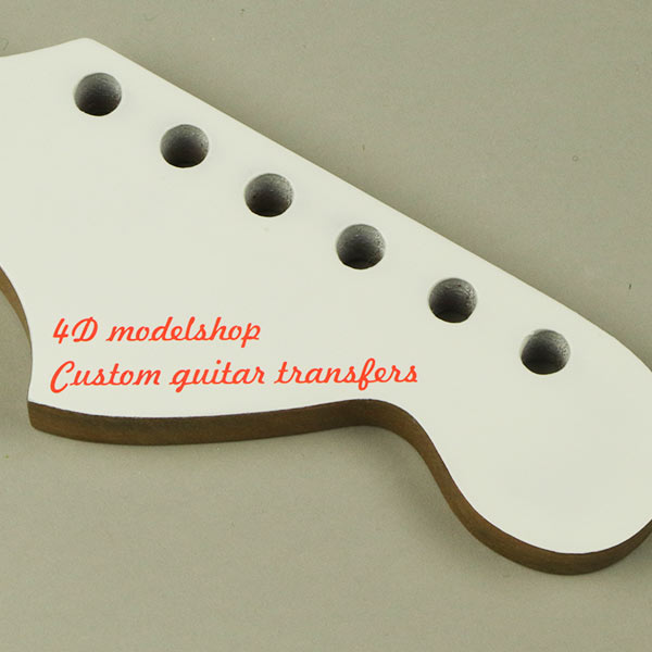 Custom dry transfer decals - lettering for a guitar headstock