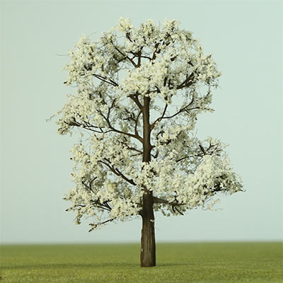 125mm white blossom tree with a dark trunk